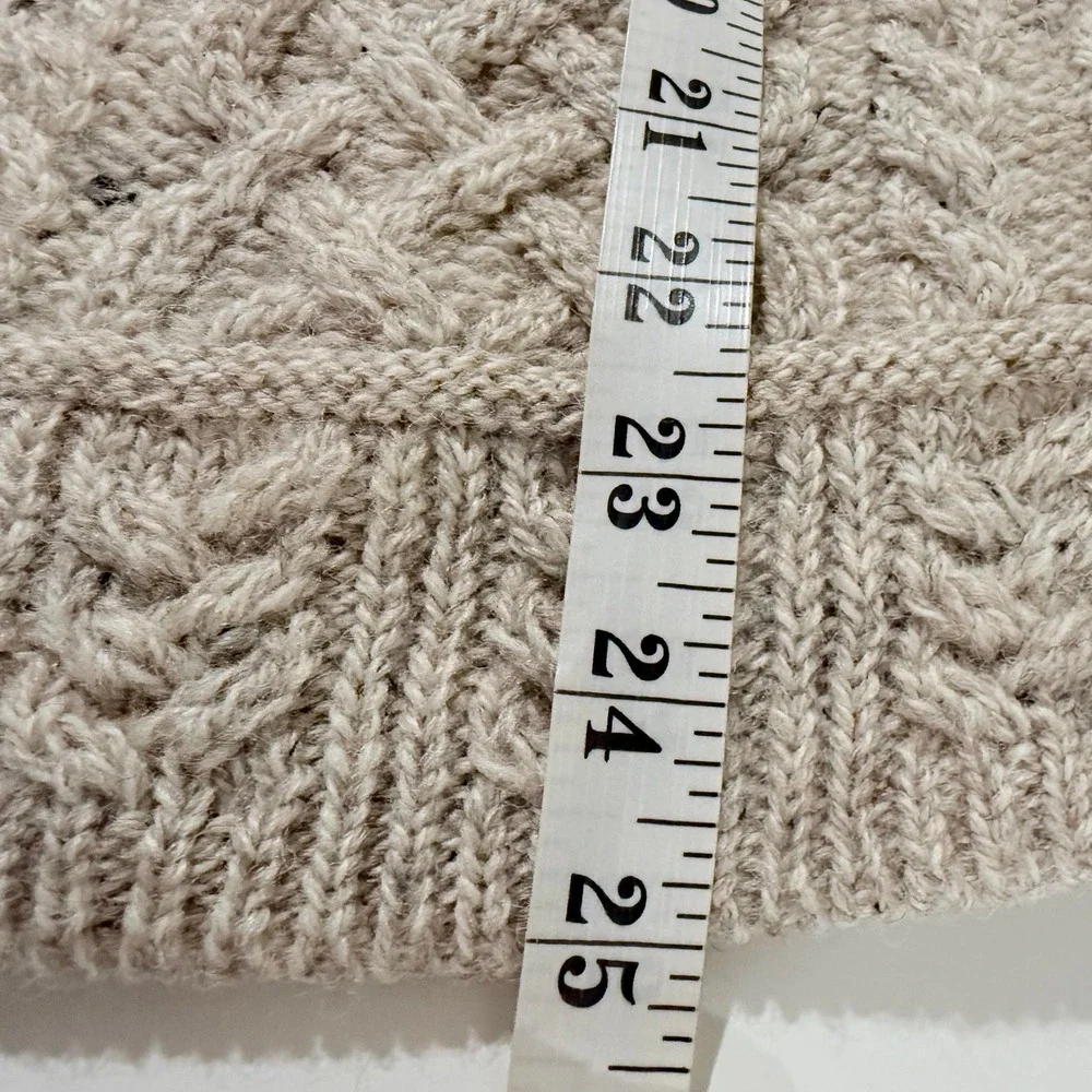Artisan Knitwear Cable Knit Wool Sweater XS Speckled Tan Crew Neck‎